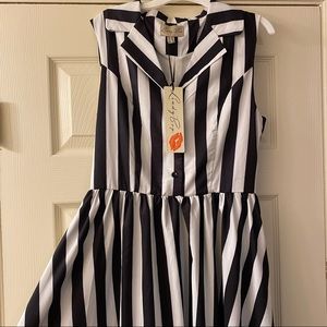 Lindy Bop Black & White Stripe Dress